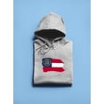 thumbnail image 3 of Georgia Flag Brushstroke Hoodie Men -Image by Shutterstock, Male Large, 3 of 4
