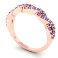 thumbnail image 2 of 0.495 ctw Wedding Band for Women - 18K Rose Gold Simulated Alexandrite Stackable Eternity Ring, 2 of 6