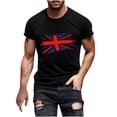 thumbnail image 2 of Tops para hombre, blusas y camisas de cuello redondo y manga corta para hombre, camiseta de cuello redondo y manga corta con estampado de la bandera del Día de la Independencia de Estados Unidos para, 2 of 5