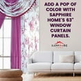 thumbnail image 3 of Complete Window Sheer Voile Floral Curtain Panel Set w/4 Attached Panels 55x63" Each and 2 attached Valances w/Beads and 2 Tiebacks - Easy Installation - Multicolor 63" Purple Blossom Purple, 3 of 7