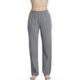 thumbnail image 2 of WORW Womens Casual Long Pajama Lounge Pants, Solid Cotton Sleepwear Pj Bottoms with Pockets, 2 of 4
