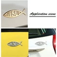 thumbnail image 4 of 3PCS Sliver Jesus Fish Car Emblem 5.5x1.8in Plastic Christian Fish Sticker 3 Style Christian Cross Fish Emblem for Car Window Laptops Decoration, 4 of 7