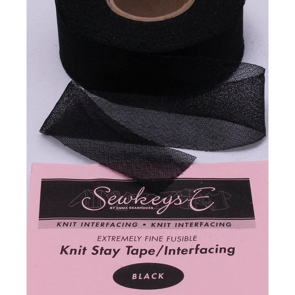Black Fusible Knit Stay Tape 1.25" X 25 yards SewkeysE Extremely Fine