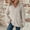 Khaki, variant on Women's Full Zip Up Hoodies Waffle Knit Long Sleeve Sweatshirt Tops, S
