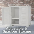 thumbnail image 3 of Sunnydaze Adjustable 25.5" Plastic 1-Shelf Freestanding Garage Storage Cabinet, Speckled White w/ Speckled White Trim, 3 of 15