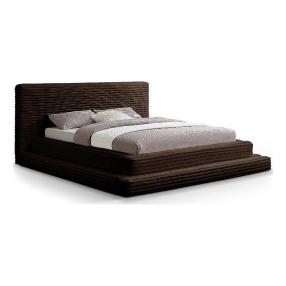 Meridian Furniture Drew Brown Corduroy King Bed