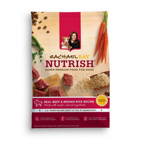 Rachael Ray Nutrish naturel sec aliments pour chiens, boeuf Real et recette de riz brun, 28 lbs