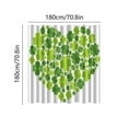 thumbnail image 3 of Waterproof Clover Shower Curtain Bathroom Decoration Polyester Curtain Bath Accessory Green 180x180cm, 3 of 5