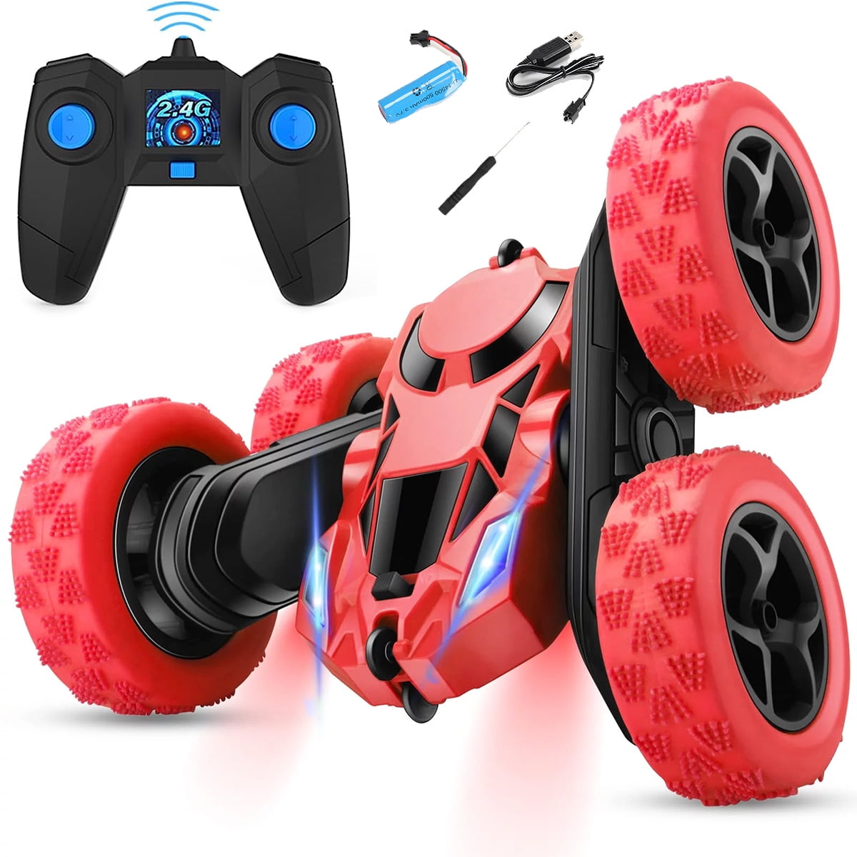 Remote Control Car, RC Cars Stunt Car Toy, 4WD 2.4Ghz Double Sided 360