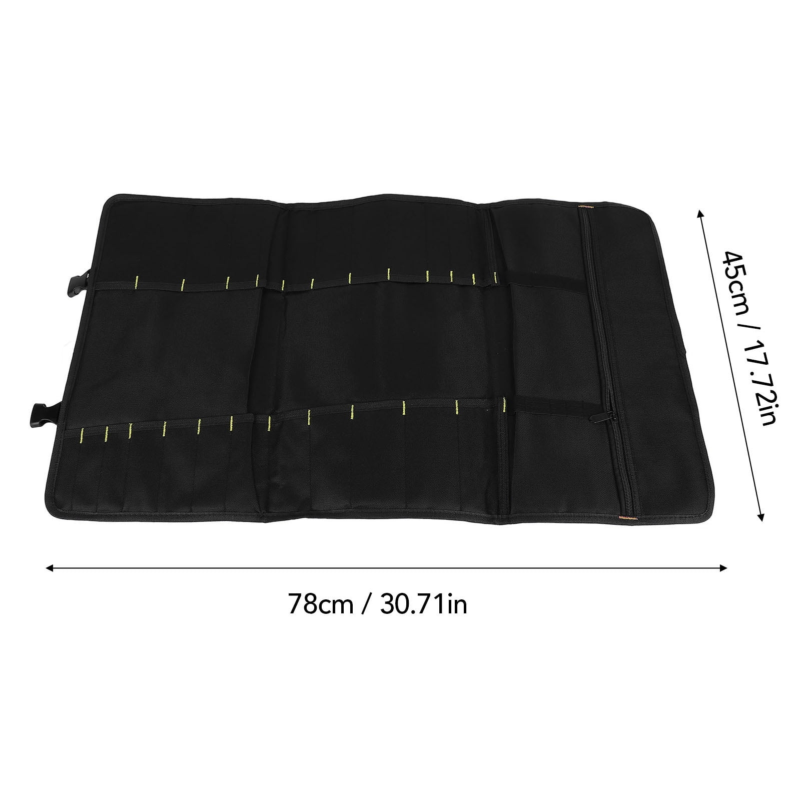 Riousery Electrician Tool Roll Organizer Portable Canvas Wrench Storage Pouch Bag Large Capacity Heavy Duty for Hardware Hand Tools Green 18.11 inches / 46 cm