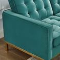 thumbnail image 5 of Modway Loft Gold Stainless Steel Leg Performance Velvet Loveseat in Gold Teal, 5 of 5