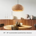 thumbnail image 6 of Hunter - Cambria 3-light Matte Black, Large Pendant Light, Dimmable, Casual Style, Mushroom Shaped, for Bedrooms, Dining, Living Rooms - 48070, 6 of 8