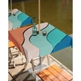 thumbnail image 2 of Rainbow Wave Red Blue Square Tablecloth with Zipper,Waterproof Table Cloth with Umbrella Hole Patio Tablecloths for Outdoor Tables,Modern Color Block Ripples Washable Spillproof Table Cover, 2 of 6