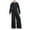 Black, variant on Idoravan Black Jumpsuit for Women Long Sleeve Women Casual Solid Romper Long Playsuit Zipper Sleeveless Long Jumpsuit