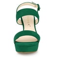 thumbnail image 2 of BLISSFUL STEP Women's Platform Slingback Chunky Heels Sandals Green (Size 9), 2 of 6