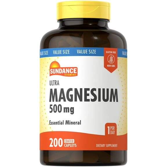 Magnesium 500mg | 200 Caplets | Essential Mineral | Vegetarian, Non-GMO &Gluten Free | by Sundance