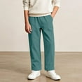 thumbnail image 6 of uikmnh Boys Casual Corduroy Pants Elastic Waist Drawstring Loose Fit Wide Leg Palazzo Trousers with Pockets for Kids Color:Mint Green,Size:5-6 Years, 6 of 8