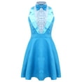 thumbnail image 5 of SiiRoh Women's 80s 90s Movie Dress Sleeveless Bowtie Lapel Party Princess Dresses Blue L, 5 of 7