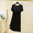 thumbnail image 2 of MGDXOX Nightgown for Women Short Sleeve Cotton Pajama Dress with Built in Bras Summer Soft Nightie Comfy Sleepwear Black Free Size, 2 of 5