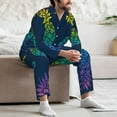 thumbnail image 7 of Fotbe Abstract Bright Pineapple Fruit Retro Pattern Long Sleeve Pajama Set for Men,Sleepwear Set,2-piece Loungewear Set,Soft PJs Comfy Nightwear with Pockets-Medium, 7 of 7