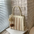 thumbnail image 2 of CoCopeaunts Straw Bag for Women, Summer Beach Bag Cute Handwoven Hobo Handbag Stripe Shoulder Bag Vacation Bag Purse with Tassels, 2 of 6