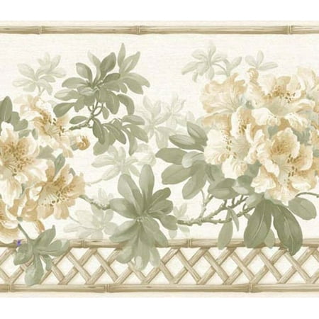 - 879182 Floral Lattice Wallpaper Border