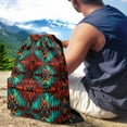 thumbnail image 4 of Xoenoiee Ethnic Tribe Drawstring Backpack with Zipper Pocket for Men Women, Geometric Pattern Lightweight Gym Pack Waterproof String Cinch Bag Sackpack for Shopping Travel Sport Yoga, 4 of 8