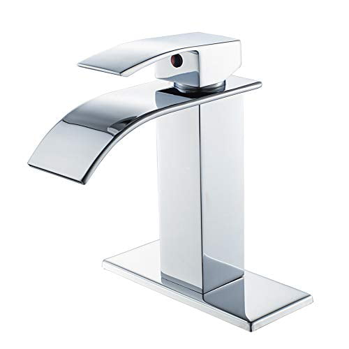 Waterfall Bathroom Faucet Single Handle 1 Hole Chrome Bath Sink Faucet Mixer Tap 