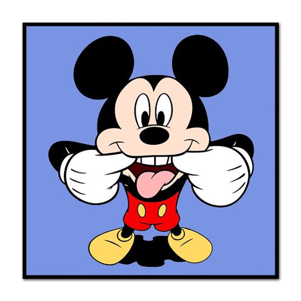 Cartoon Mickey Mouse and Donald Duck Canvas Paintings Disney Anime Posters Prints Wall Art Pictures for Living Room Home Decor50x50cm Unframed Gao Jinjia LED