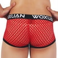 thumbnail image 4 of ZQUUVOU Men's Boxer Briefs Mesh Casual Solid Breathable Pouch (Red,L), 4 of 5