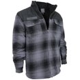 thumbnail image 1 of Men's Heavyweight Flannel Zip Up Fleece Lined Plaid Sherpa Jacket (KDC Gray (No Hood), S), 1 of 3