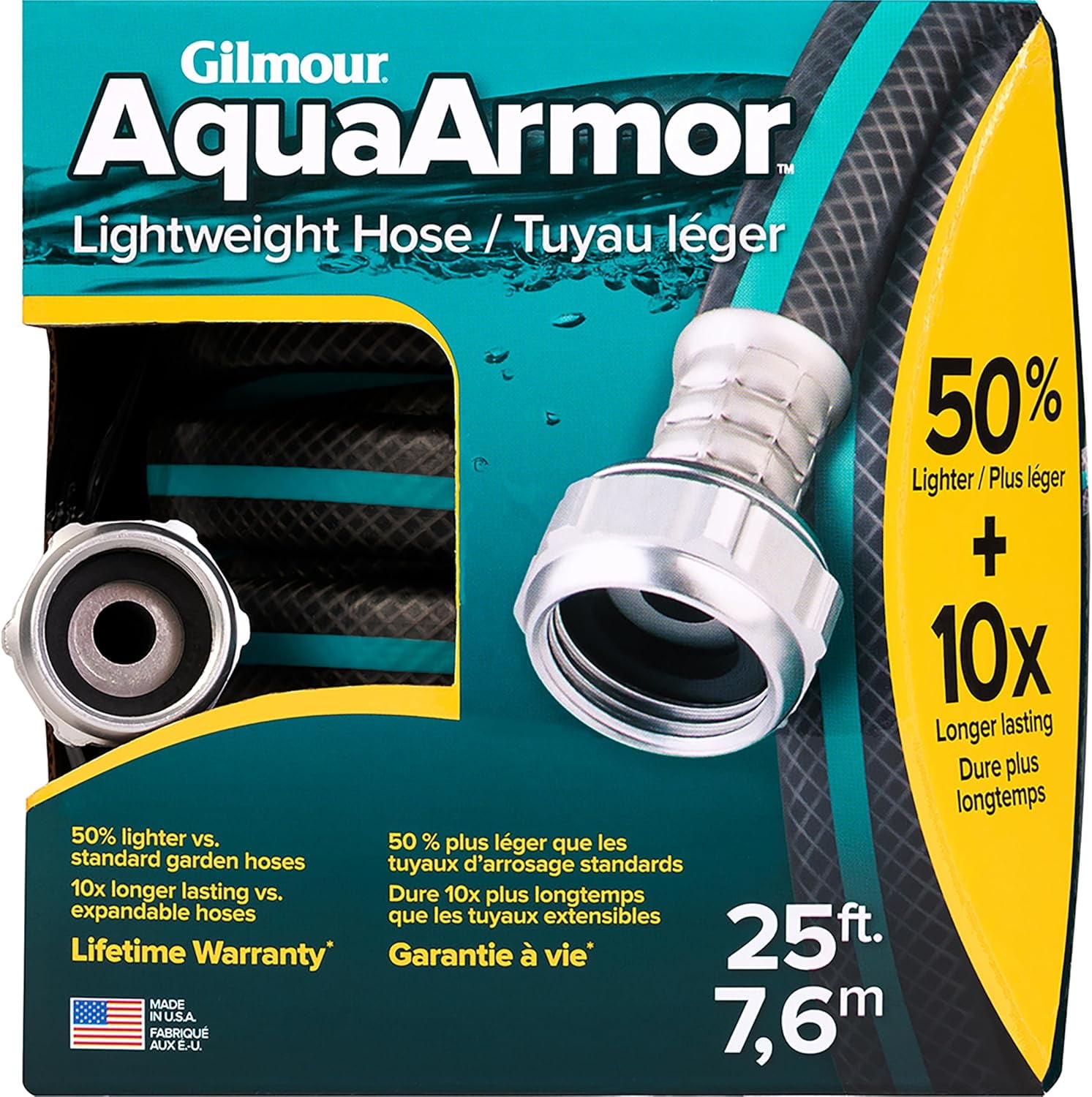 Lightweight Garden Hose, Kink , Drinking Water Safe, 1/2" x 25'