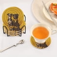 thumbnail image 5 of Dogs Black 6 Pcs Drink Coasters with Holder Absorbent Coasters Woven Coasters for Drinks Table Desk Protection Home Decor, 5 of 7