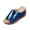 Blue, variant on Metallic Wedge Slide Sandals, Sandals Platform Wedge Beach Flats Ankle Chelsea Dress Shoes Orthopedic Casual Summer Slip On Sandal Flat Espadrilles Walking Slippers Arch Support Wedges, Silver 9
