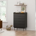 thumbnail image 5 of MEISSALIVVE 41"x45" Black Sideboard Buffet Cabinet with 5 Drawers, Large Modern Coffee Bar Storage Cabinet for Kitchen, Living Room, Entryway, 5 of 11