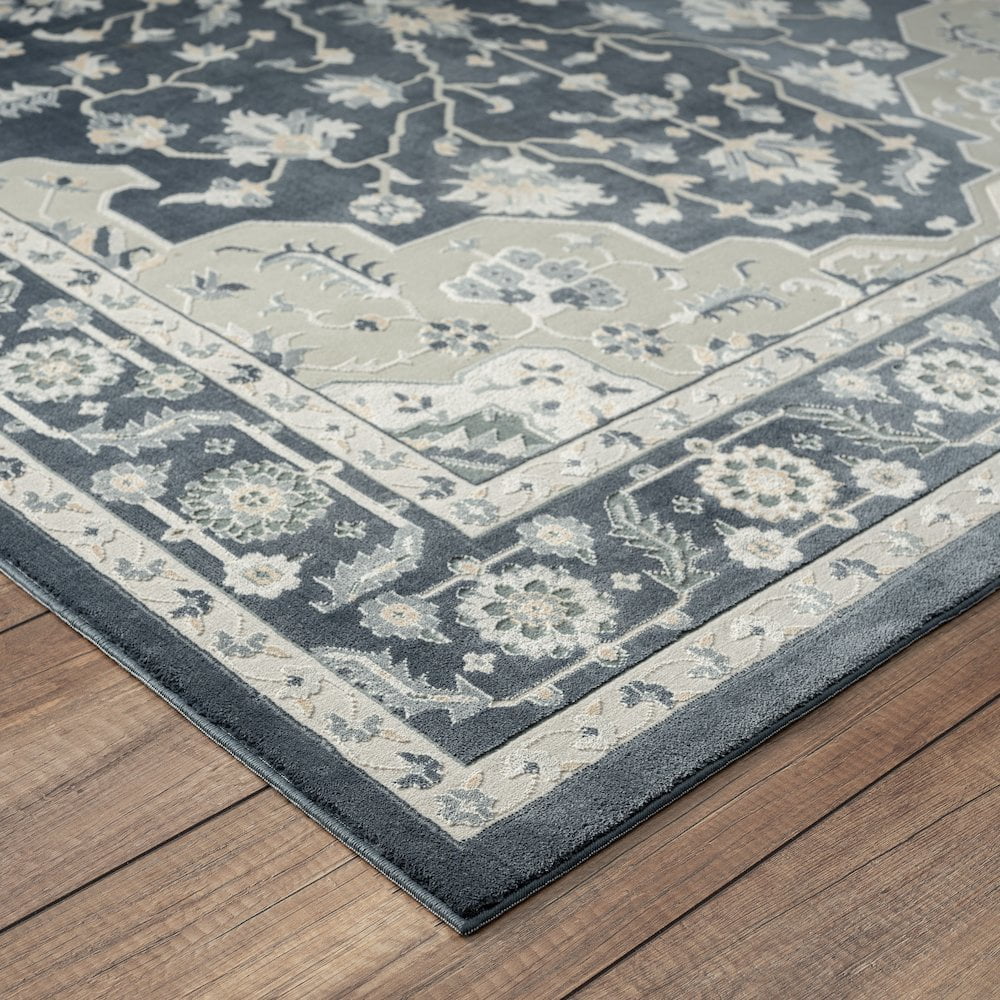 LR Home Imagine Durable Performance Area Rug Indoor in Blue/Blue, 5'3" x 7'6"
