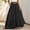 Black, variant on Womens Skirts Solid Color High Waist Flowy Maxi Elastic Waistband Belt Casual Boho Linen Line Long Khaki Skirt XL