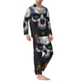 thumbnail image 2 of Balery Modern Abstract Colorful Skull C Pijama para Hombre de Dos Piezas con Manga Larga, Conjunto de Dormir y Descanso Suave con Bolsillos-Large, 2 of 7
