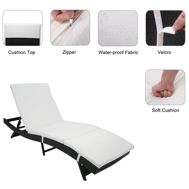 Patio Chaise Lounge Btmway Rattan Wicker Outdoor Chairs With 6 Adjustable Backrest Positions Pool Reclining Chair Cushion For Porch Backyard Lawn Black R199 Com Patio Chaise Lounge Btmway Rattan, Top Outdoor Chaise Lounge Chairs