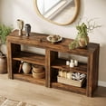 thumbnail image 4 of Finmind 59-Inch Farmhouse Console Table, 3-Tier Entryway Table with Wood Finish, Ideal for Living Room, Hallway, Foyer, Rustic Brown, 4 of 7