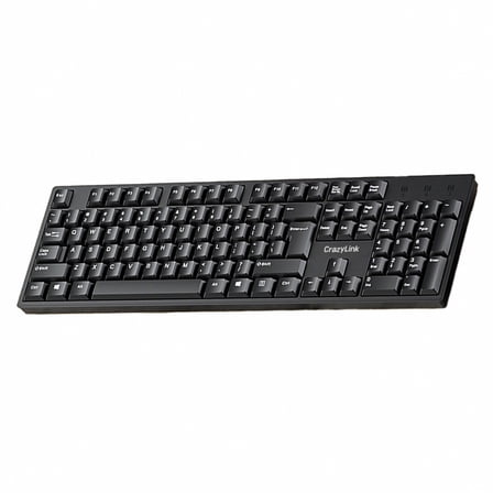 CrazyLink Computer keypads,Ultra-Slim Compact USB Wired Keyboard for Mac and PC(Black)