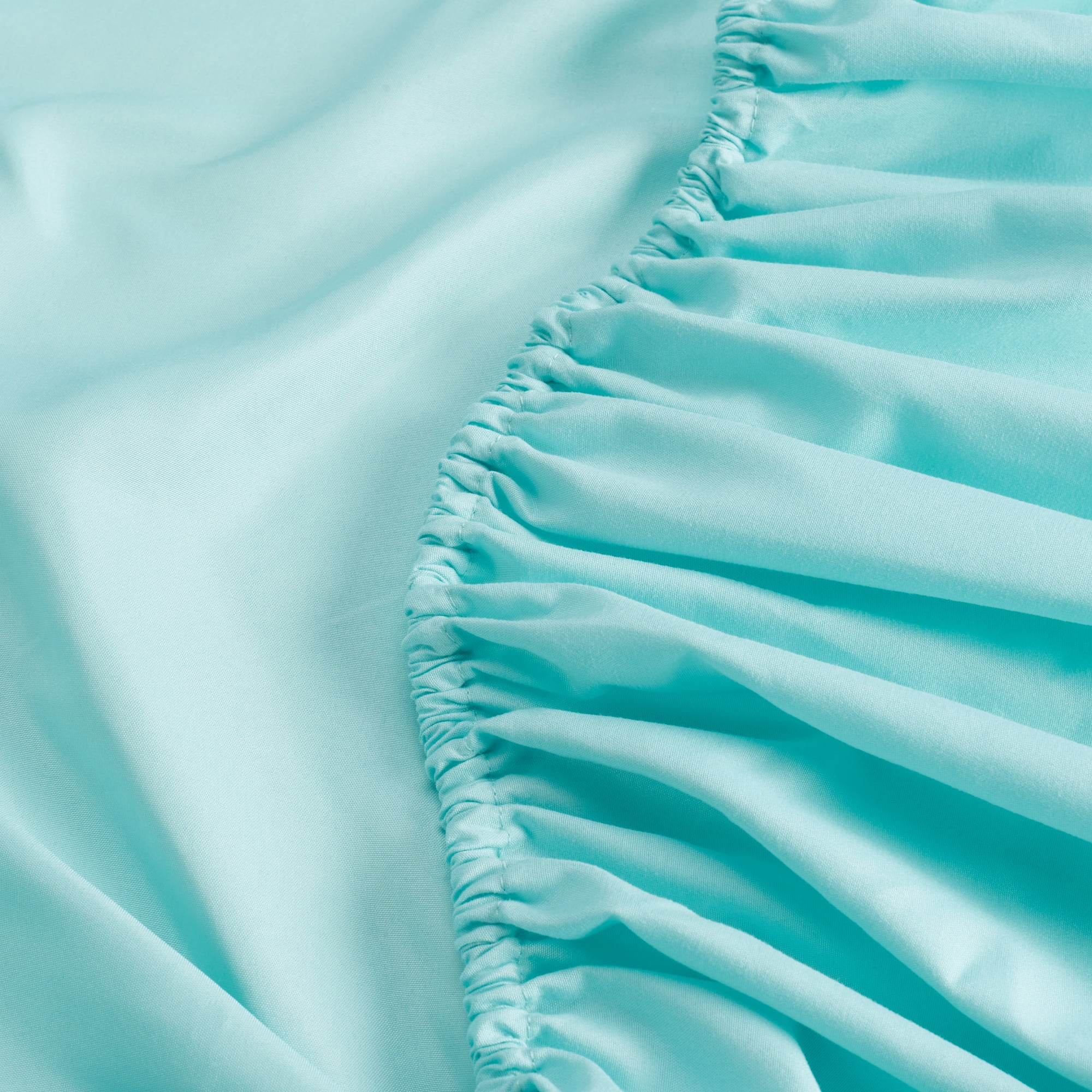 Serta Simply Clean 3-Piece Antimicrobial Solid Bed Sheet Set, Twin, Turquoise Blue