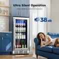 thumbnail image 4 of Simzlife 15" Built-in Beverage Refrigerator, 130 Cans Beverage Cooler, Under Counter Beer Fridge  for Soda, Water, Wine for Kitchen, Bar or Office, 4 of 10