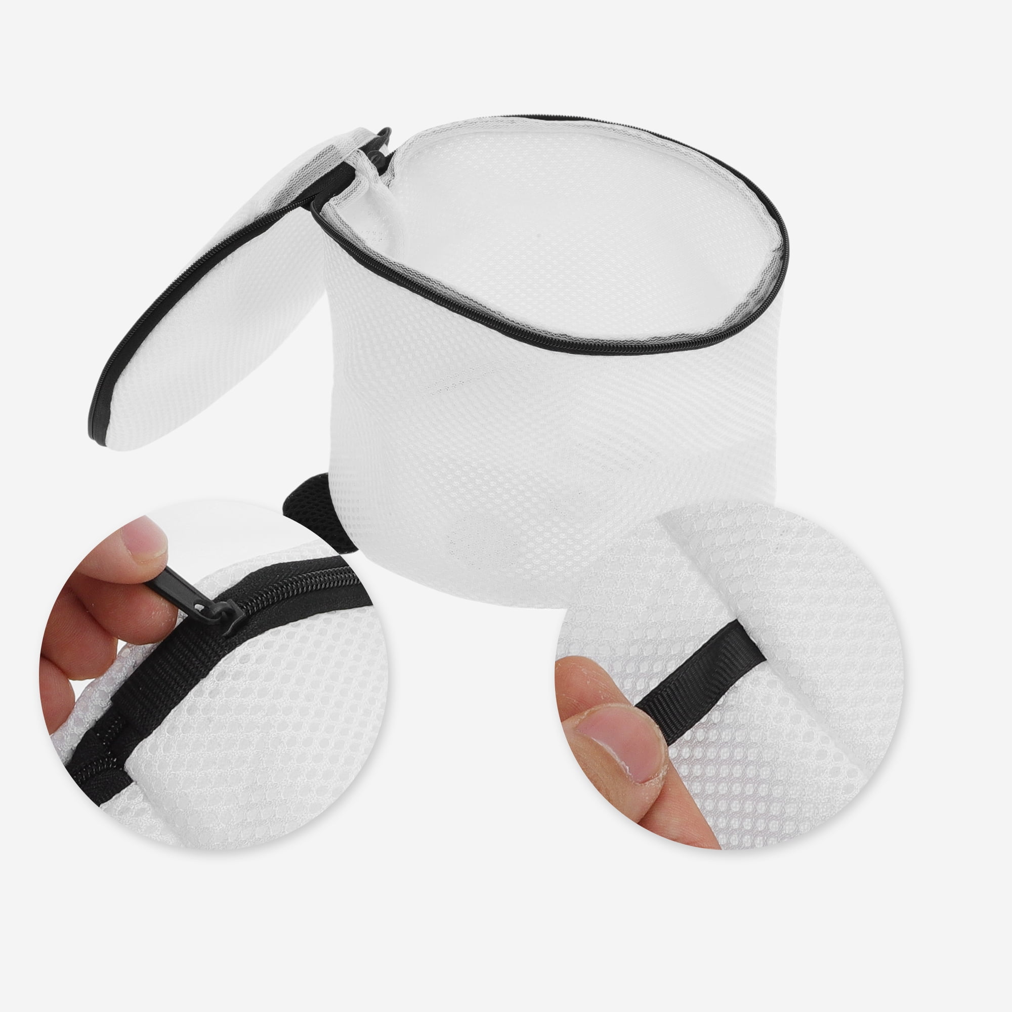 Unique Bargains Mesh Laundry Bag with Hanging Loop and Zipper Closure Panda