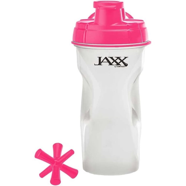 Fit & Fresh Jaxx Shaker Bottle, Leak-Proof Lid, 28 Ounces, Pink