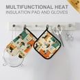 thumbnail image 4 of Yayeee Oven Mitts and Pot Holder Set of 4 Heat Resistant Kitchen Gloves Baking Hot Pad, Black Cats Reading, 4 of 5