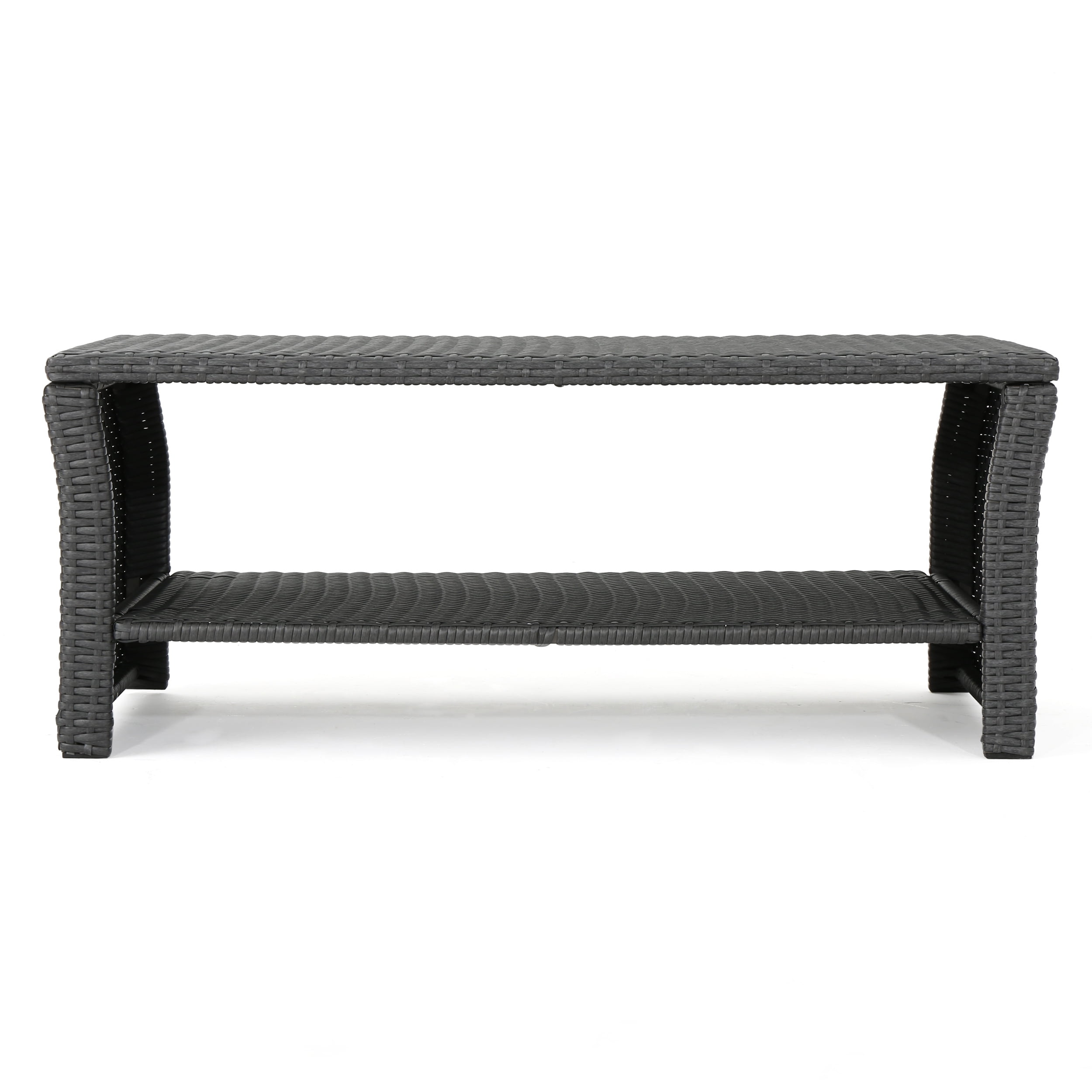Antony Outdoor Wicker Coffee Table, Gray