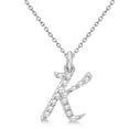 thumbnail image 1 of Personalized Diamond Script Letter Initial Necklace in 14k White Gold, 1 of 2