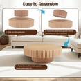 thumbnail image 6 of FFH 31.5" Round Coffee Table for Living Room,Rustic Modern Coffee Table with Sturdy Pedestal,Nature Wood Handcraft Corner Coffee Table,Circle Side Table Centre Table for Apartment,Nature, 6 of 10