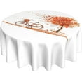 thumbnail image 2 of Autumn Tree Old Bike Round Tablecloth 60 Inch, Washable Polyester Table Cloth Cover, Water Resistant Spill Proof Table Cloth for Kitchen Holiday Dining Room Party Picnic Decor, 2 of 6